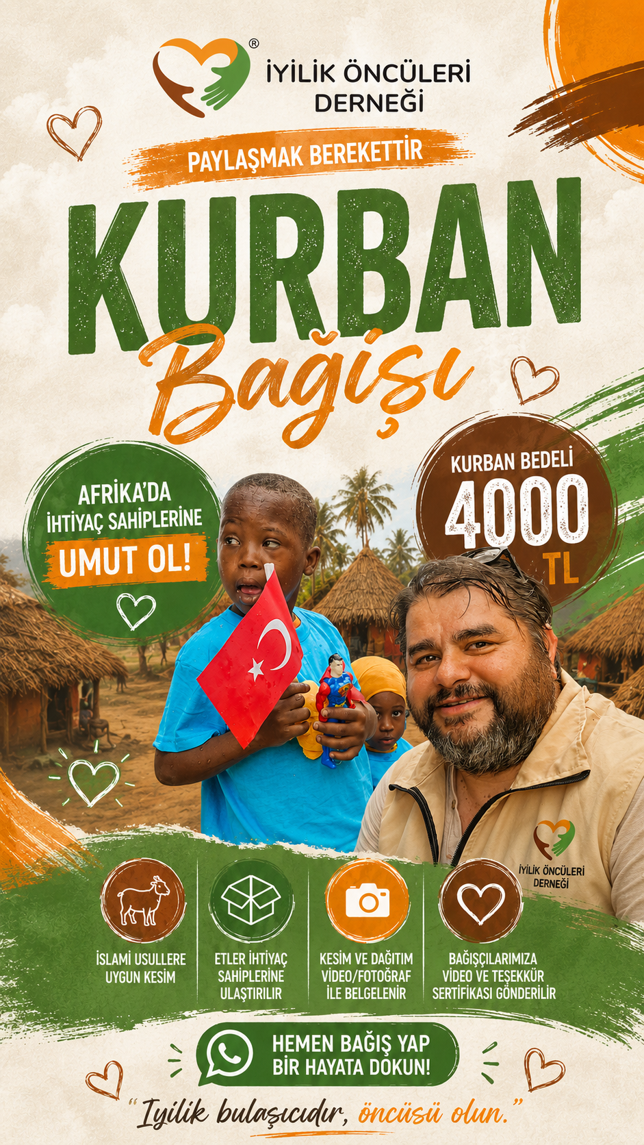 Kurban kesim ve dağıtım çalışması